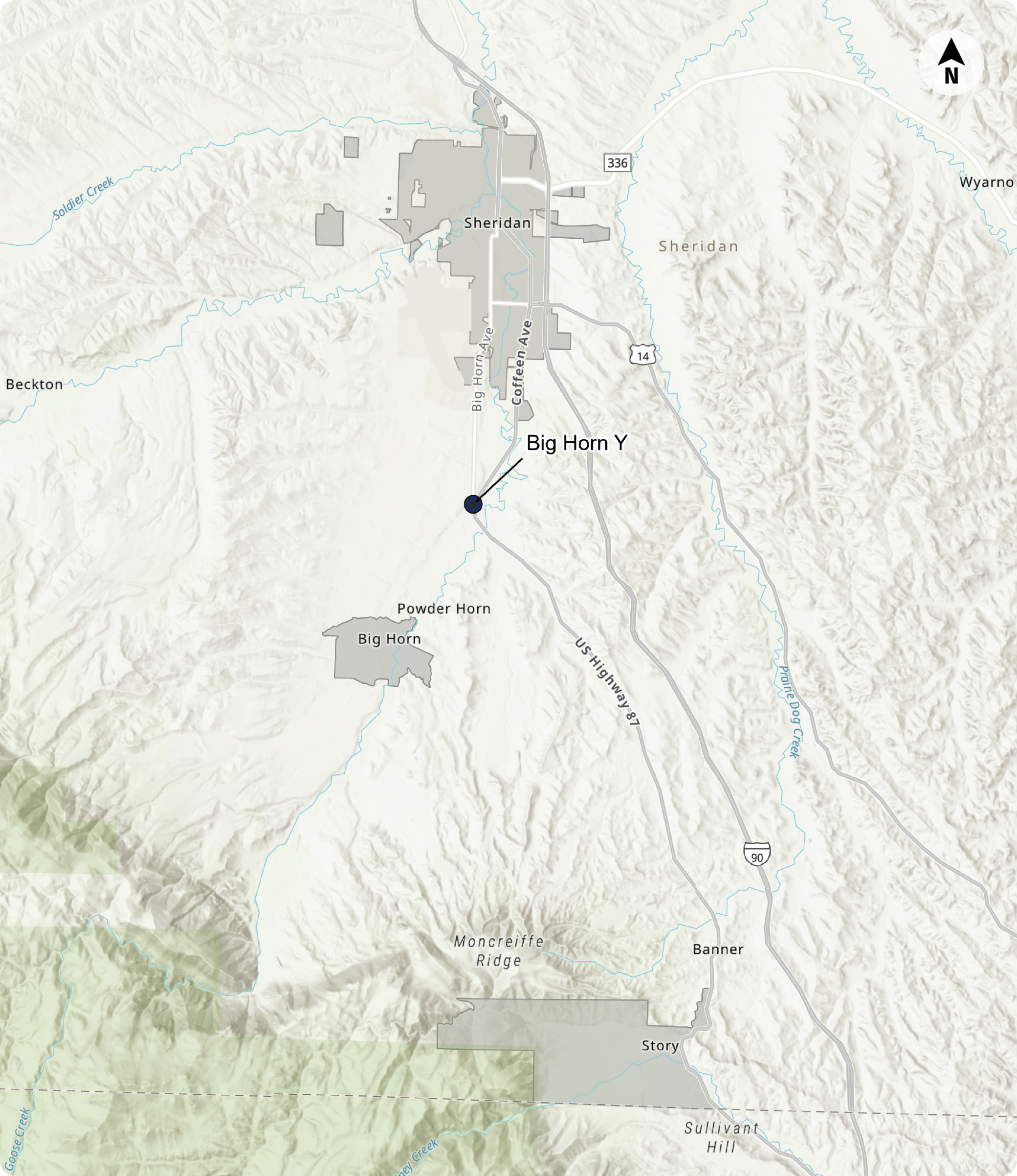 Map of Project Location in Sheridan County, WY